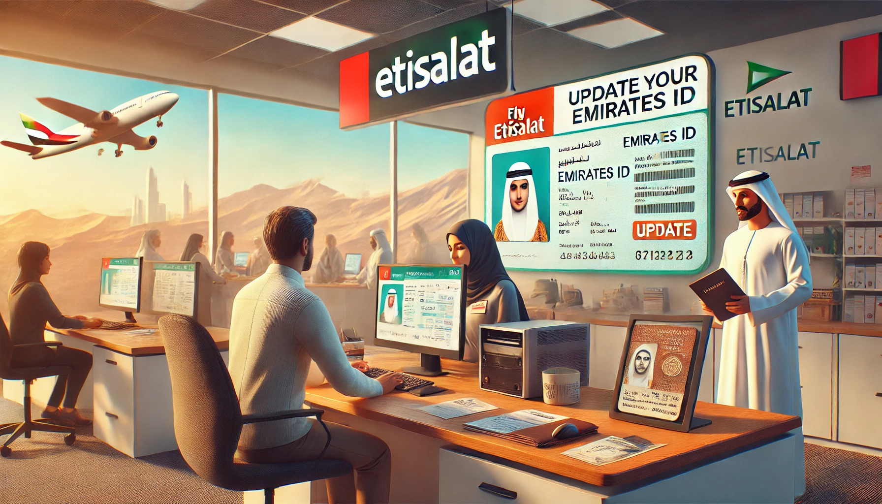 how to update emirates id in etisalat