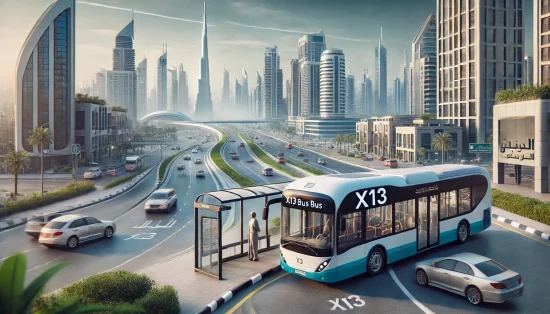 What are the Major Stops on the X13 Bus Route