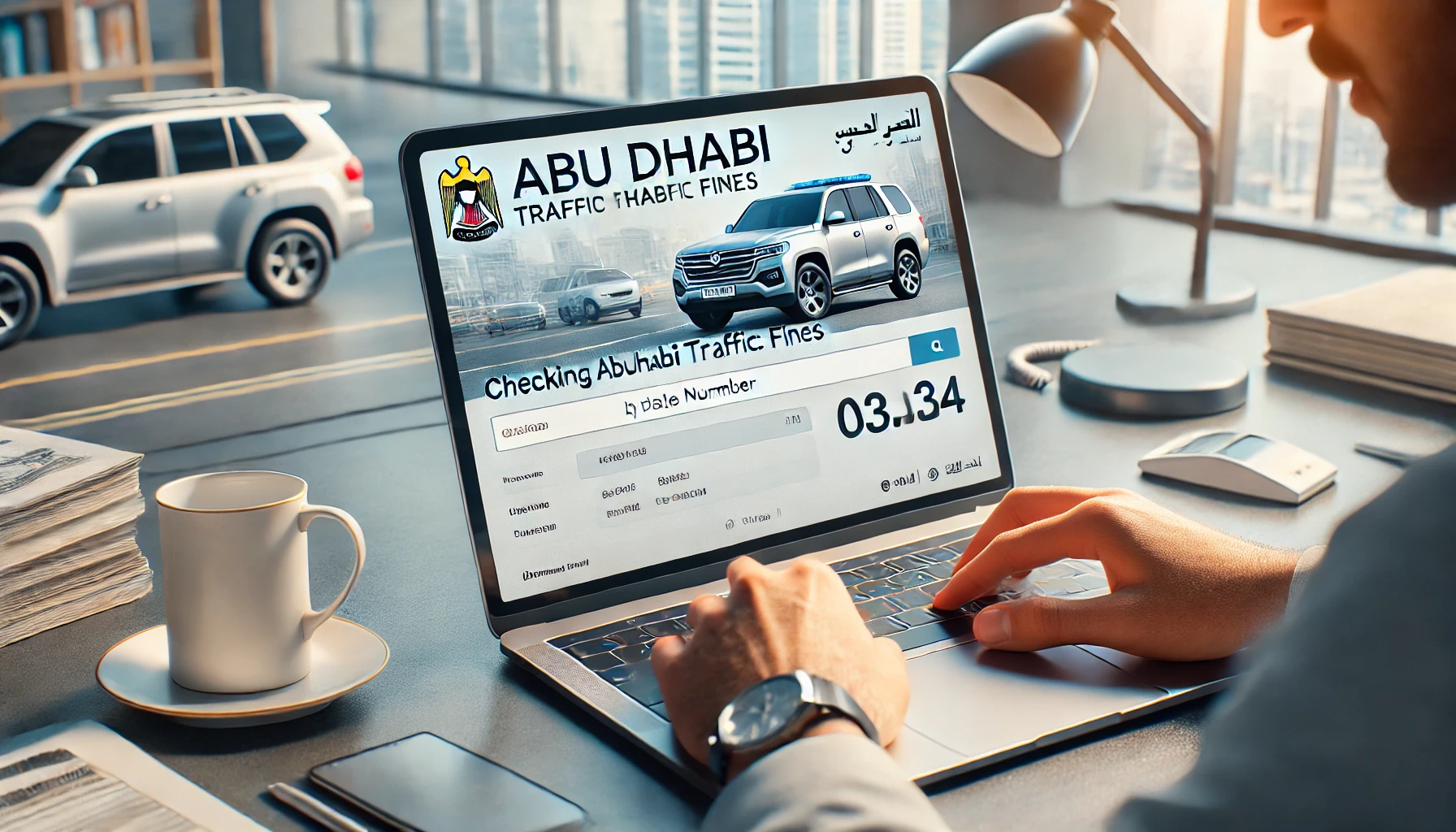 abu dhabi traffic fine check by plate number