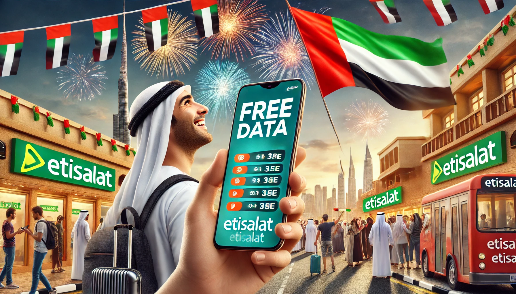 how to get free data on etisalat national day