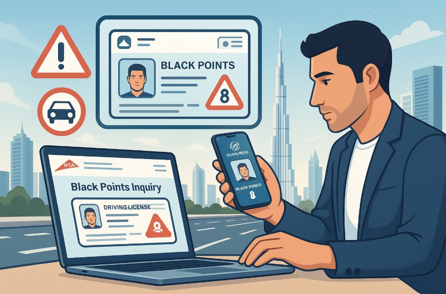 how to check black points on license in dubai
