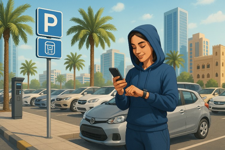 sharjah parking sms number