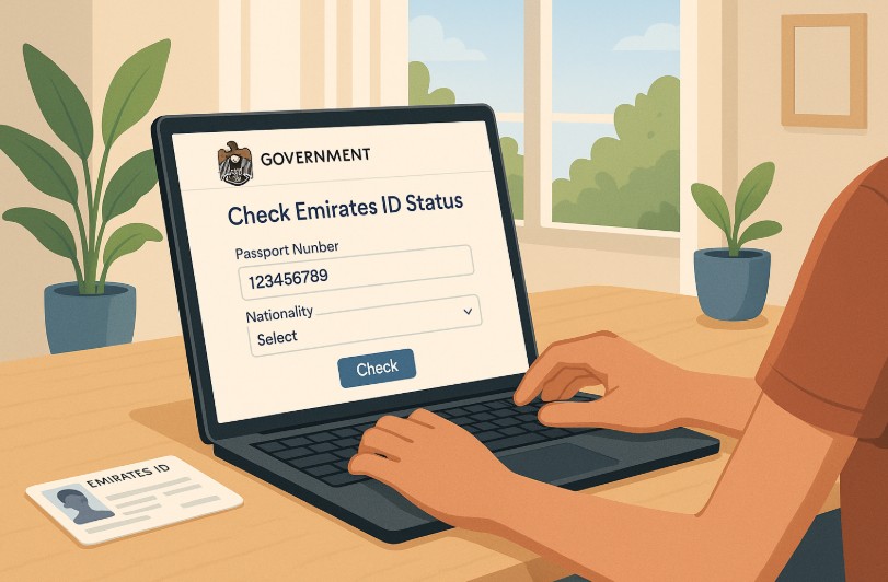 how to check emirates id status with passport number