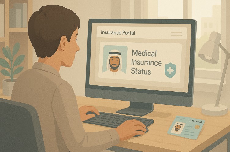 how to check medical insurance status with emirates id