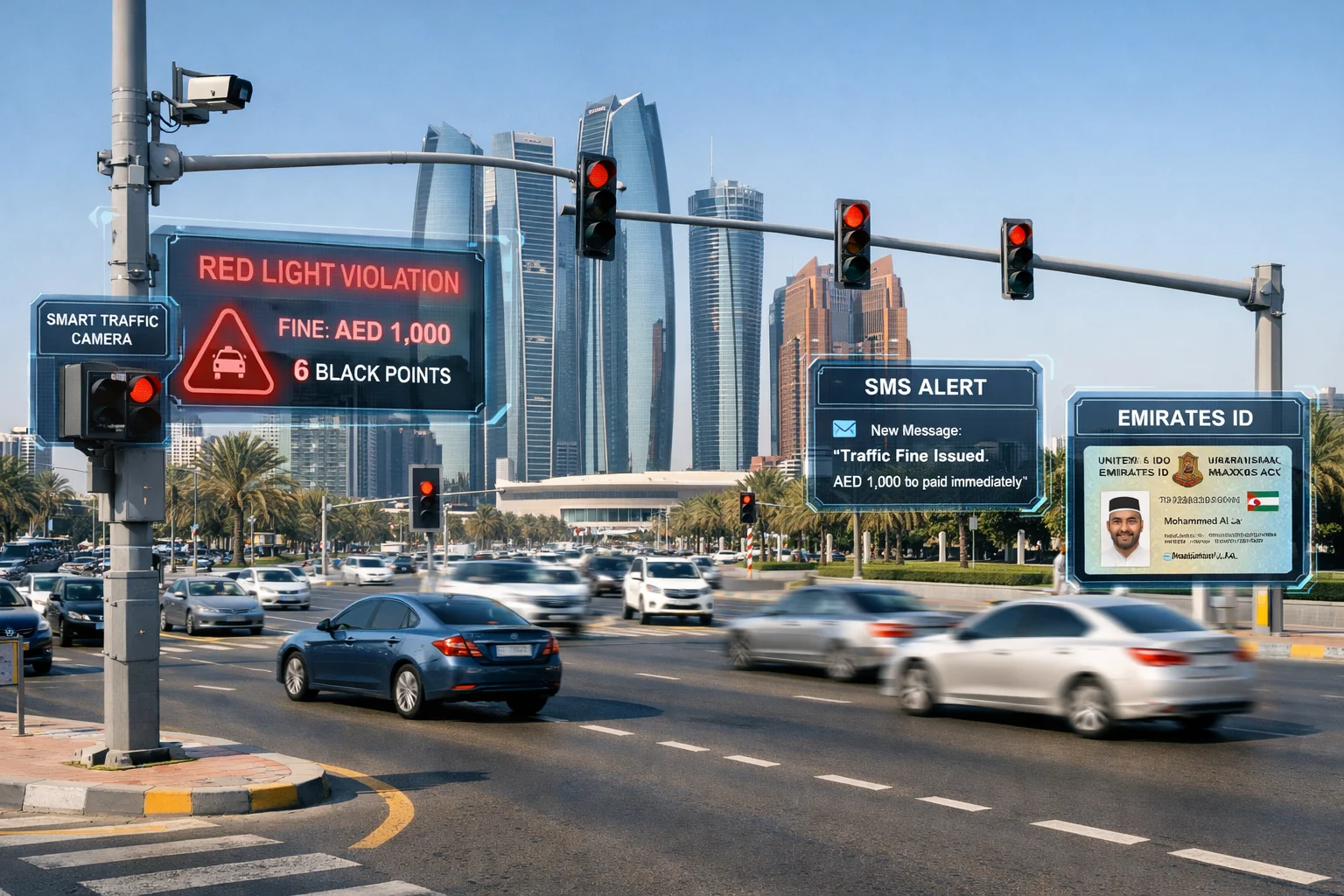 how do i know if i jumped a red light abu dhabi