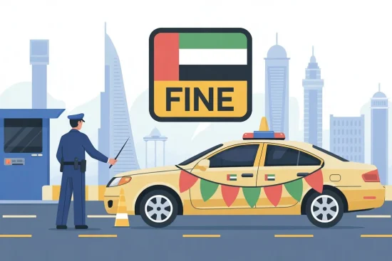 sharjah fines for vehicles with national sticker