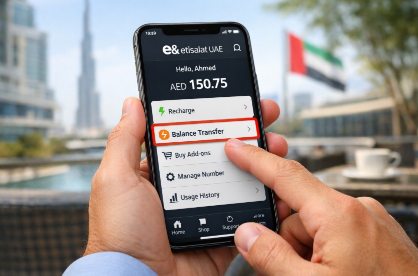 how to transfer balance in etisalat